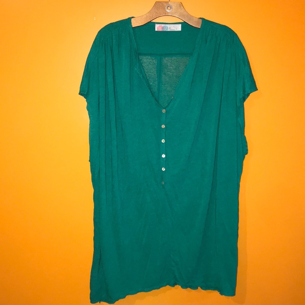 Free People Beach Teal T-shirt Dress NWOT